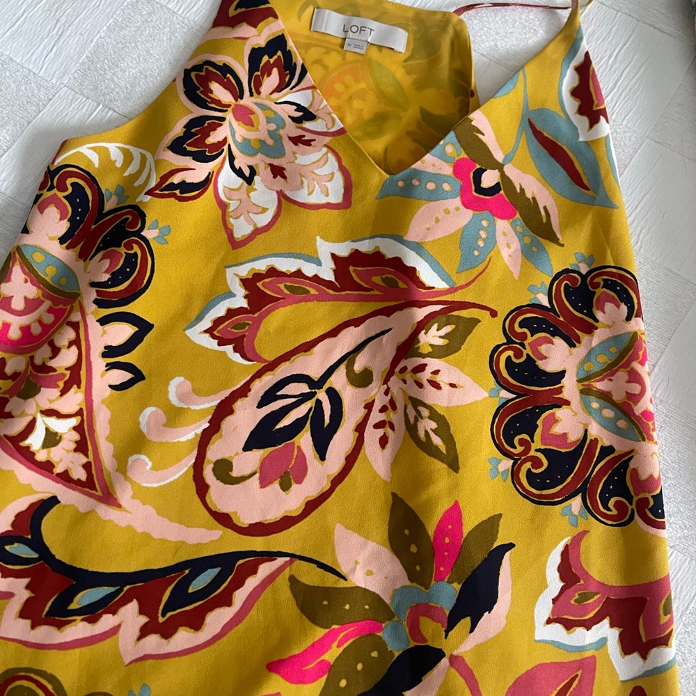 LOFT Vibrant Floral V-Neck Blouse